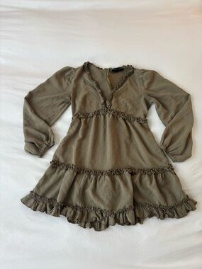 Forever 21 green ruffle dress